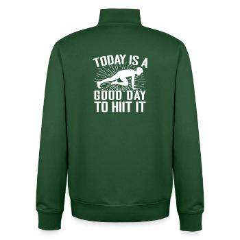 Gym Junkies Today A Good Day To Hiit Calisthenics - Unisex Organic Zip Sweatshirt von Stanley/Stella - Flaschengrün - Hinten - AI Model Male 185 dark (185cm)