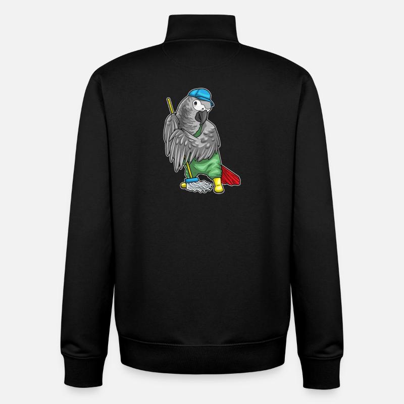 Nettoyage de serpillière pour perroquets - Sweat zippé unisexe en coton bio Stanley/Stella - noir