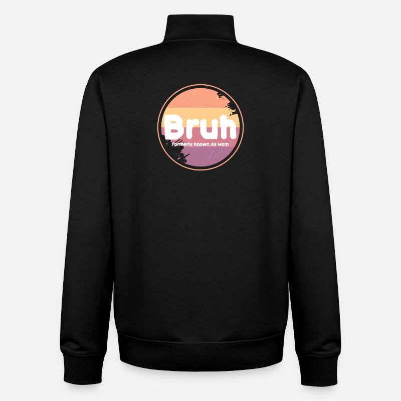Bruh Retro Mom Logo - Unisex Organic Zip Sweatshirt von Stanley/Stella - Schwarz