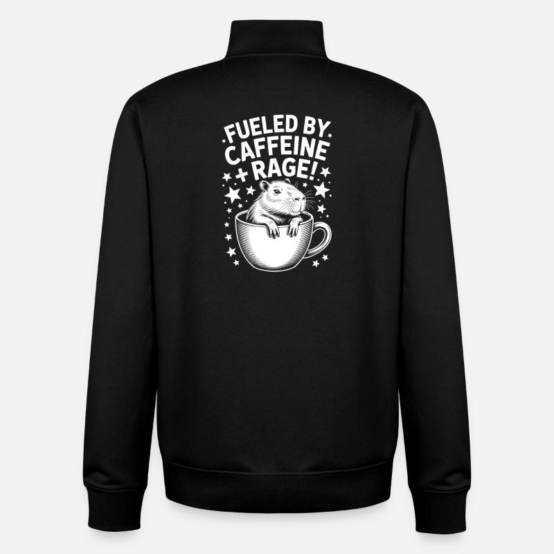 Kaffee Sprüche Koffein Lustiges Kaffee Geschenk - Unisex Organic Zip Sweatshirt von Stanley/Stella - Schwarz