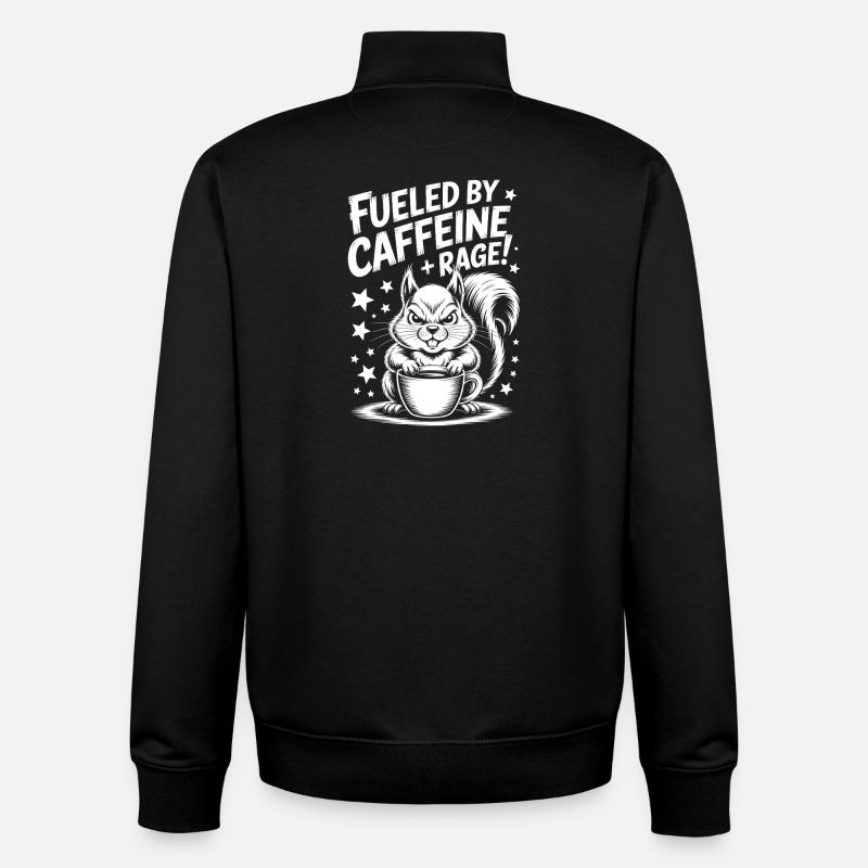 Kaffee Sprüche Koffein Lustiges Kaffee Geschenk - Unisex Organic Zip Sweatshirt von Stanley/Stella - Schwarz