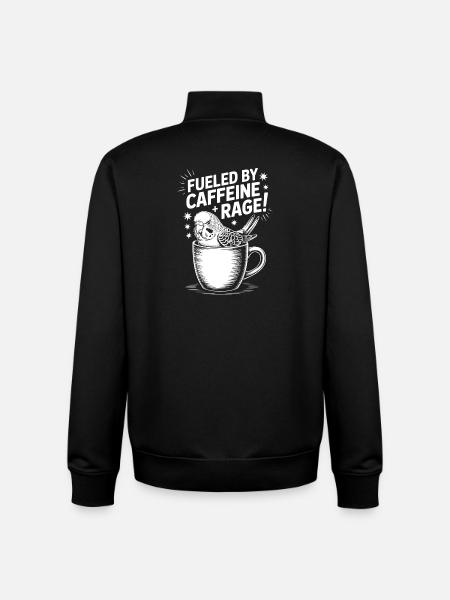 Coffee Sayings Caffeine Funny Coffee Gift - Unisex Organic Zip Sweatshirt by Stanley/Stella - black