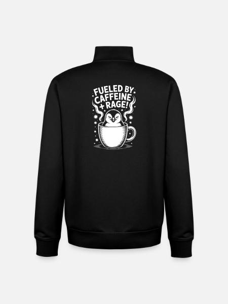 Coffee Sayings Caffeine Funny Coffee Gift - Unisex Organic Zip Sweatshirt by Stanley/Stella - black