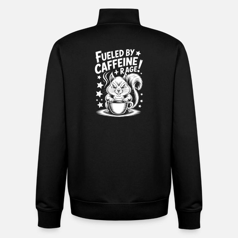 Kaffee Sprüche Koffein Lustiges Kaffee Geschenk - Unisex Organic Zip Sweatshirt von Stanley/Stella - Schwarz