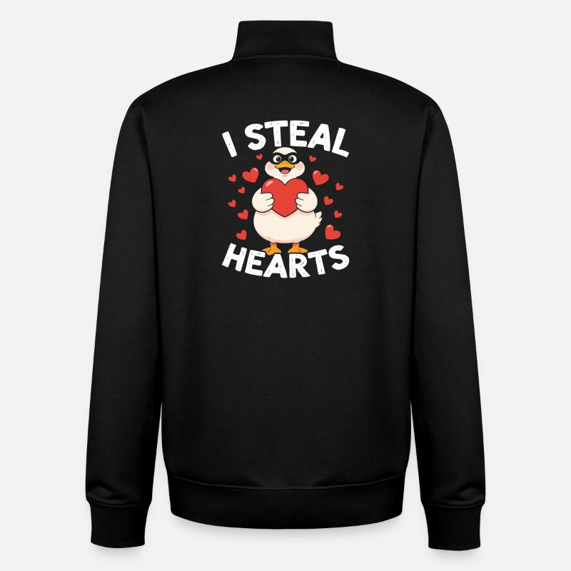 Ich stehle Herzgans - Unisex Organic Zip Sweatshirt von Stanley/Stella - Schwarz