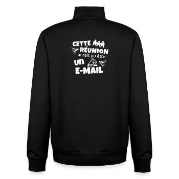Büro-Humor-T-Shirt – Nutzloses Treffen - Unisex Organic Zip Sweatshirt von Stanley/Stella - Schwarz - Hinten - AI Model Male 185 light (185cm)