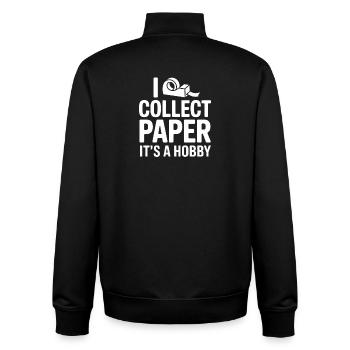 I Collect Paper Its A Hobby - Unisex Organic Zip Sweatshirt von Stanley/Stella - Schwarz - Hinten - AI Model Male 185 light (185cm)