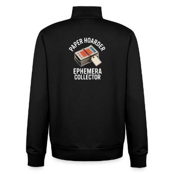 Paper Hoarder Ephemera Collector - Unisex Organic Zip Sweatshirt von Stanley/Stella - Schwarz - Hinten - AI Model Male 185 light (185cm)