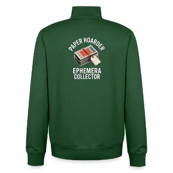 Paper Hoarder Ephemera Collector - Unisex Organic Zip Sweatshirt von Stanley/Stella - Flaschengrün - Hinten - AI Model Male 185 dark (185cm)