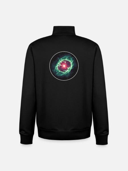 Astronomy Space Planetary Nebula Shell - Unisex Organic Zip Sweatshirt by Stanley/Stella - black
