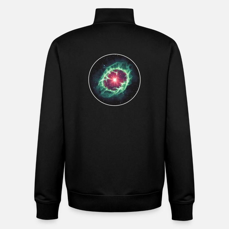 Astronomy Space Planetary Nebula Shell - Unisex Organic Zip Sweatshirt by Stanley/Stella - black