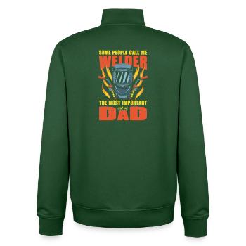 Welder Saying Gifts for Metalworkers - Unisex Organic Zip Sweatshirt by Stanley/Stella - bottle green - Back - AI Model Male 185 dark (185cm)