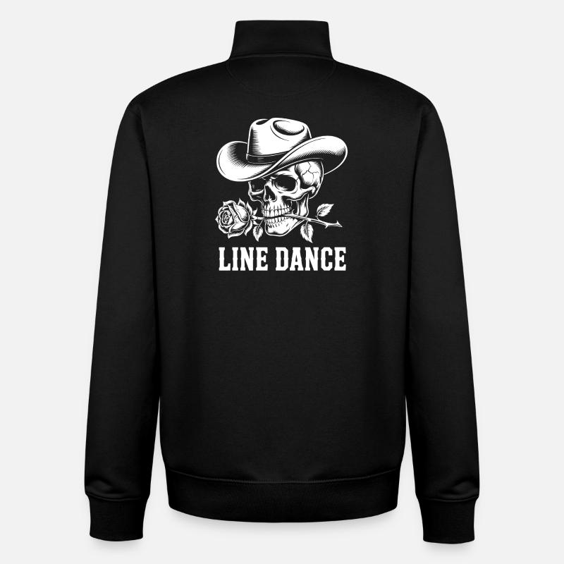 Danse en ligne Cowboy du Crâne - Sweat zippé unisexe en coton bio Stanley/Stella - noir