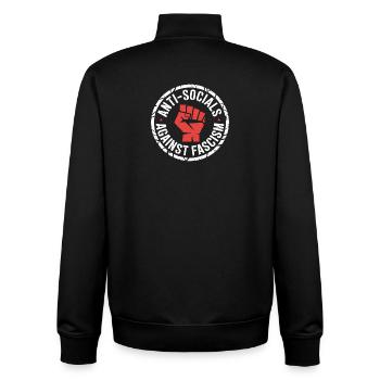 Antisoziale Antifa - Antifa Logo - Sweat zippé unisexe en coton bio Stanley/Stella - noir - Dos - AI Model Male 185 light (185cm)