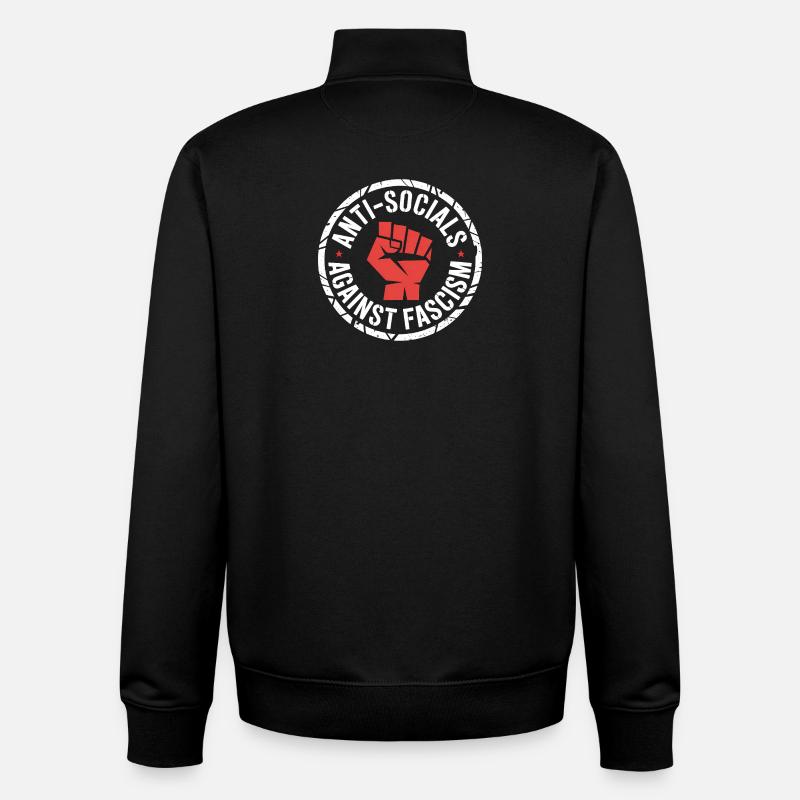 Antisoziale Antifa – Antifa-Logo - Unisex Organic Zip Sweatshirt von Stanley/Stella - Schwarz