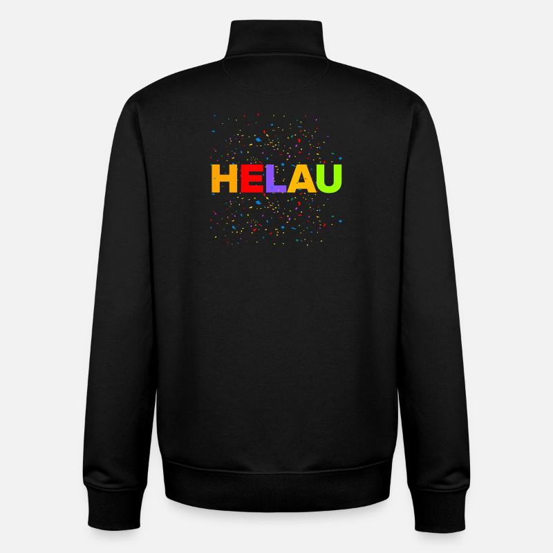 HELAU, EXPLOSION DE CONFETTIS ! - Sweat zippé unisexe en coton bio Stanley/Stella - noir