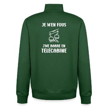 I don't care about gondola - Unisex Organic Zip Sweatshirt by Stanley/Stella - bottle green - Back - AI Model Male 185 dark (185cm)