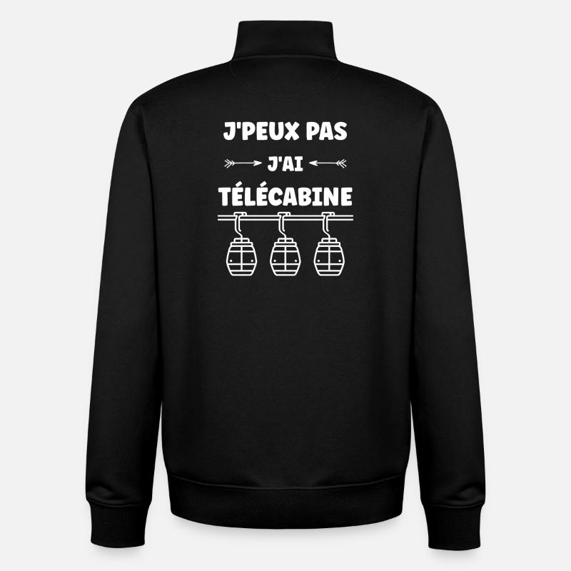 J'peux pas j'ai télécabine - Sweat zippé unisexe en coton bio Stanley/Stella - noir