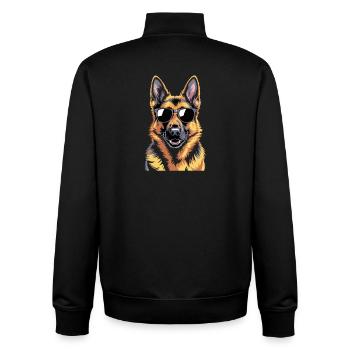 Berger allemand - Sweat zippé unisexe en coton bio Stanley/Stella - noir - Dos - AI Model Male 185 light (185cm)