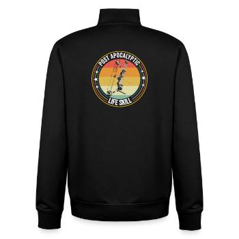 Archery Post Apocalyptic Life Skill - Unisex Organic Zip Sweatshirt by Stanley/Stella - black - Back - AI Model Male 185 light (185cm)