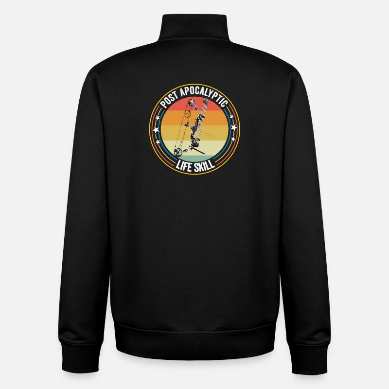 Archery Post Apocalyptic Life Skill - Unisex Organic Zip Sweatshirt by Stanley/Stella - black