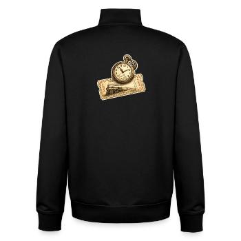 Historische Uhr Lokomotive - Unisex Organic Zip Sweatshirt von Stanley/Stella - Schwarz - Hinten - AI Model Male 185 light (185cm)