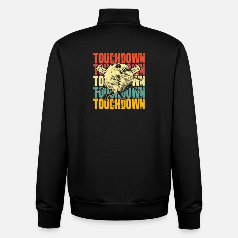 Touchdown Baseball Fusion - Sweat zippé unisexe en coton bio Stanley/Stella - noir