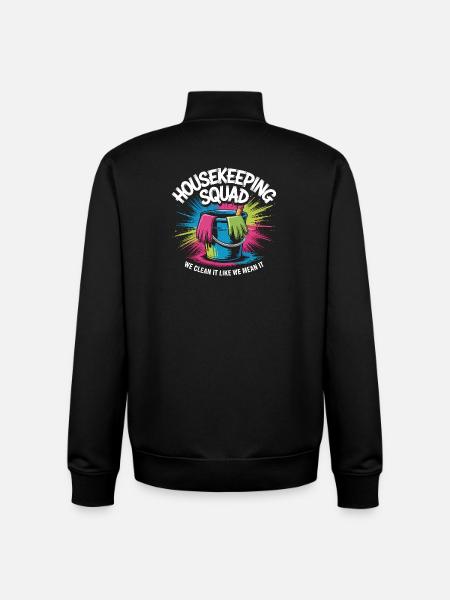 Funny Cleaning Design - Unisex Organic Zip Sweatshirt by Stanley/Stella - black