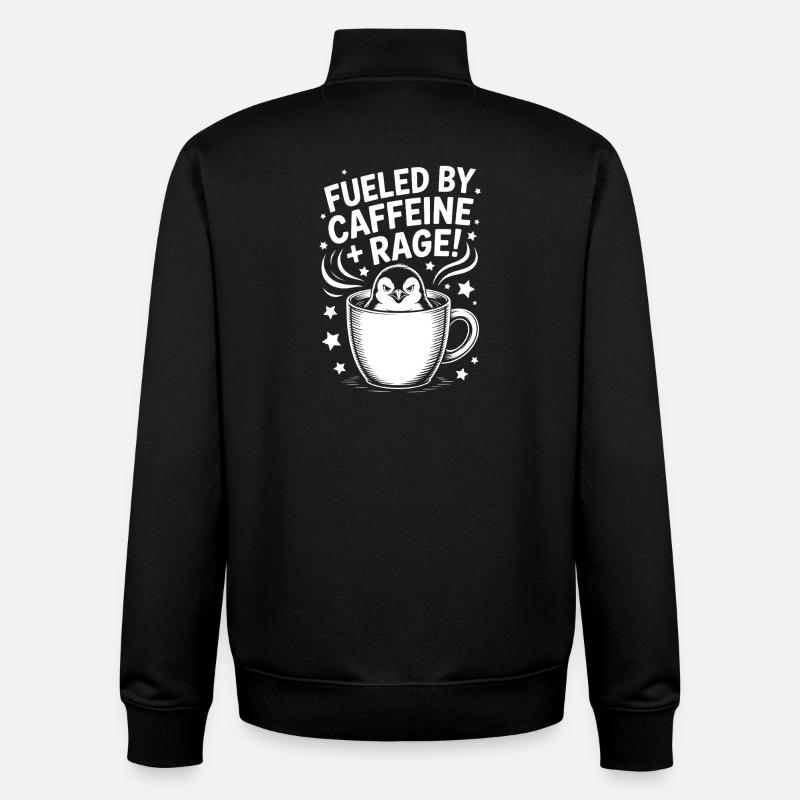 Kaffee Sprüche Koffein Lustiges Kaffee Geschenk - Unisex Organic Zip Sweatshirt von Stanley/Stella - Schwarz
