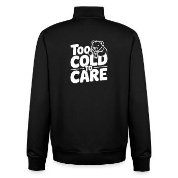 Trop froid pour s’en soucier - Sweat zippé unisexe en coton bio Stanley/Stella - noir - Dos - AI Model Male 185 light (185cm)