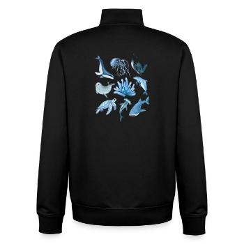 Ocean animals - Unisex Organic Zip Sweatshirt von Stanley/Stella - Schwarz - Hinten - AI Model Male 185 light (185cm)