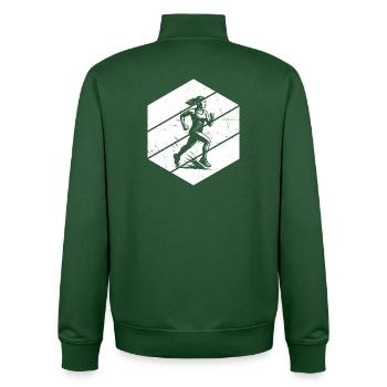 Running Fokus pur - Unisex Organic Zip Sweatshirt von Stanley/Stella - Flaschengrün - Hinten - AI Model Male 185 dark (185cm)
