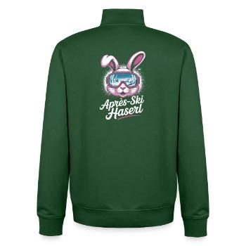 Après-ski bunny hut fun Skier ski bunny - Unisex Organic Zip Sweatshirt by Stanley/Stella - bottle green - Back - AI Model Male 185 dark (185cm)