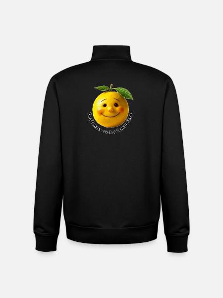Lemon with sweet smile - Unisex Organic Zip Sweatshirt by Stanley/Stella - black
