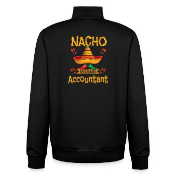 Nacho Durchschnittlicher Buchhalter - Unisex Organic Zip Sweatshirt von Stanley/Stella - Schwarz - Hinten - AI Model Male 185 light (185cm)