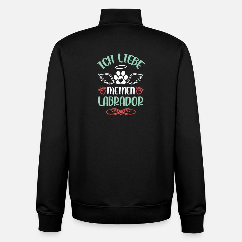 Ich liebe Labrador Engelsflügel - Unisex Organic Zip Sweatshirt von Stanley/Stella - Schwarz