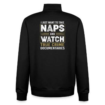 True Crime Krimi - Unisex Organic Zip Sweatshirt by Stanley/Stella - black - Back - AI Model Male 185 light (185cm)