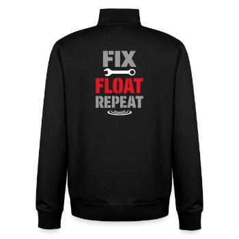 Boat maintenance, repair, humor, - Unisex Organic Zip Sweatshirt by Stanley/Stella - black - Back - AI Model Male 185 light (185cm)