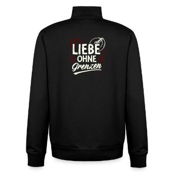 Liebe Ohne Grenzen Gear - Unisex Organic Zip Sweatshirt von Stanley/Stella - Schwarz - Hinten - AI Model Male 185 light (185cm)