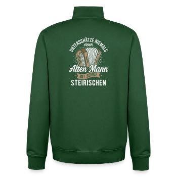 Styrian Accordion Old Man Accordion - Unisex Organic Zip Sweatshirt by Stanley/Stella - bottle green - Back - AI Model Male 185 dark (185cm)