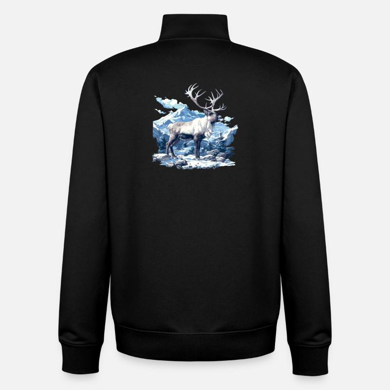 Reindeer Reindeer - Unisex Organic Zip Sweatshirt by Stanley/Stella - black