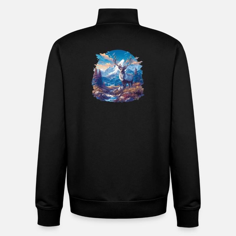 Renne Renne - Sweat zippé unisexe en coton bio Stanley/Stella - noir