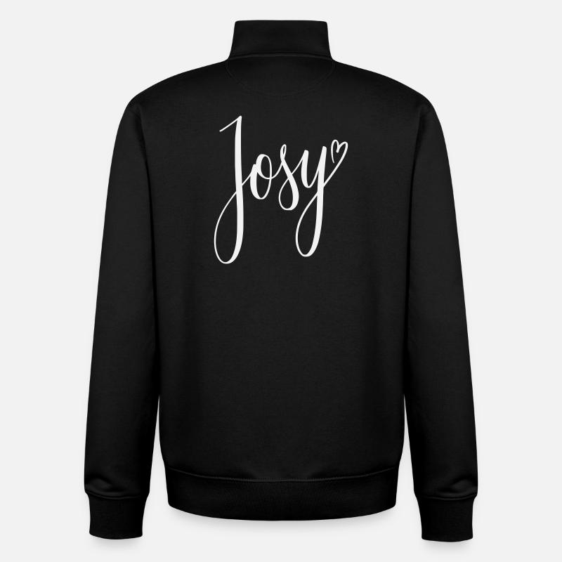 Josy Script Conception de cœurs - Sweat zippé unisexe en coton bio Stanley/Stella - noir