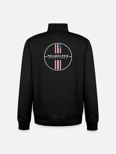 Philadelphia Coordinates - Unisex Organic Zip Sweatshirt by Stanley/Stella - black