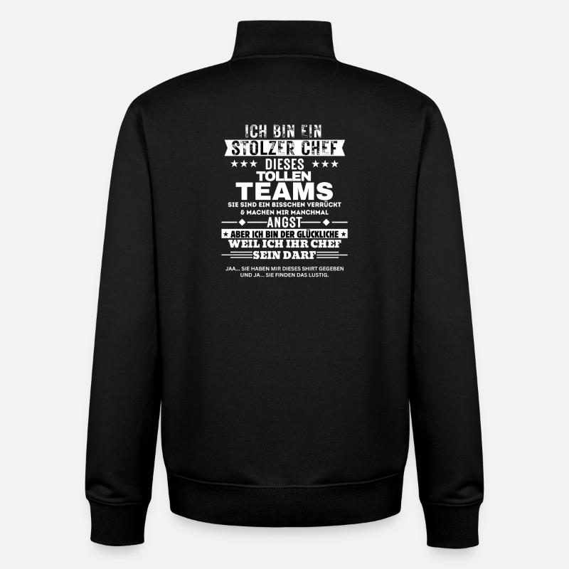 Stolzer Chef dieses tollen Teams - Unisex Organic Zip Sweatshirt by Stanley/Stella - black