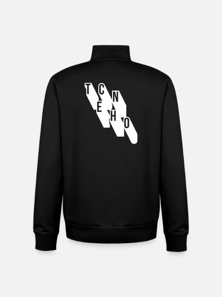 techno music geometric logo design - Unisex Organic Zip Sweatshirt by Stanley/Stella - black