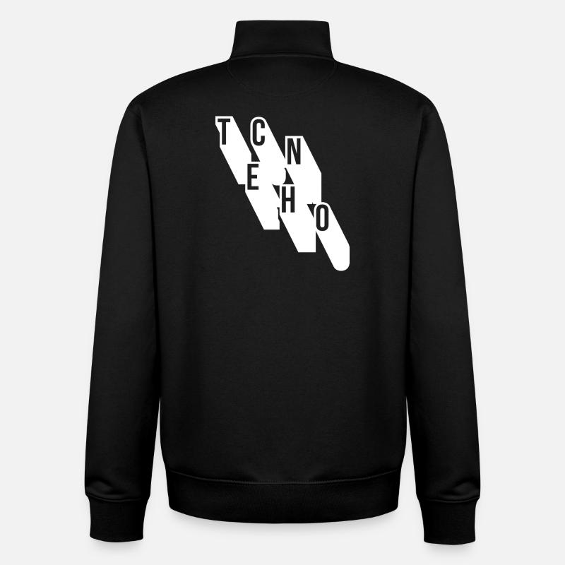 Techno-Musik geometrisches Logodesign - Unisex Organic Zip Sweatshirt von Stanley/Stella - Schwarz