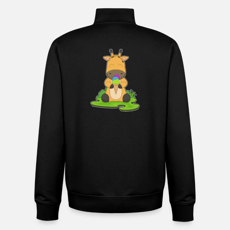 Giraffe Waffeleis - Unisex Organic Zip Sweatshirt von Stanley/Stella - Schwarz