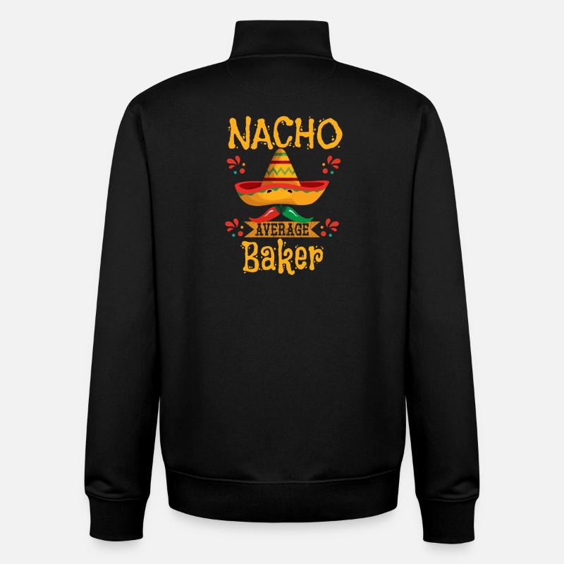 Nacho Average Baker - Unisex Organic Zip Sweatshirt by Stanley/Stella - black