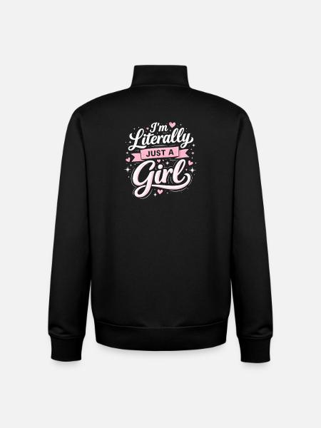 I'm literally just a girl - Unisex Organic Zip Sweatshirt by Stanley/Stella - black